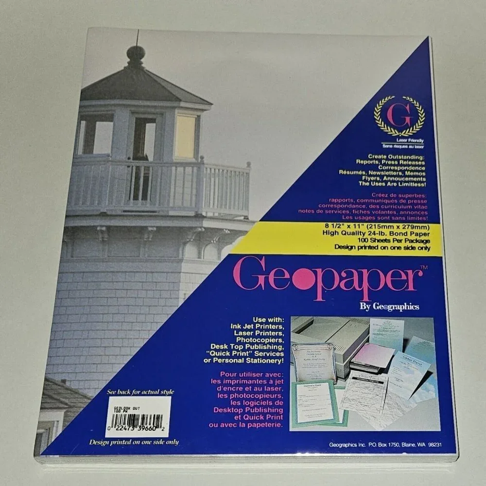 NEW Geopaper Geographics Look Out Lighthouse 8.5x11 Paper 100 Sheets